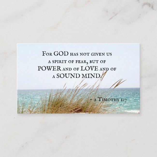 2 Timothy 1:7 God Has Not Given A Spirit Of Fear, Business Card