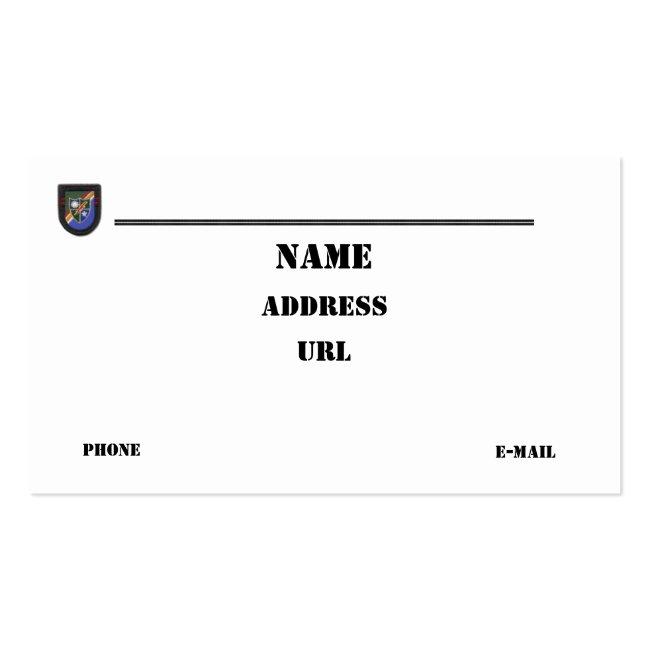 75th Army Rangers Airborne  Vets Patch Business Ca Business Card