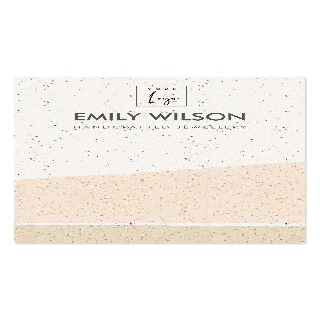 Abstract Blush Ceramic Waves Earring Display Logo Business Card