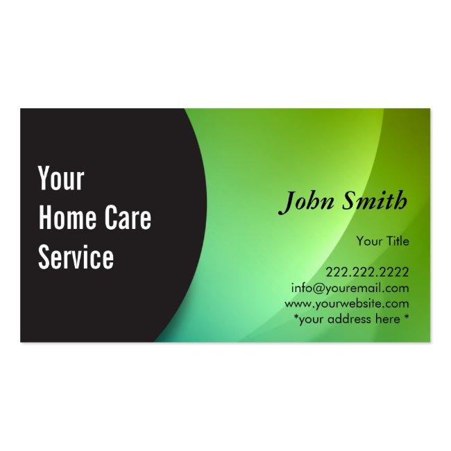 Abstract Green Home Nursing Care Businss Card