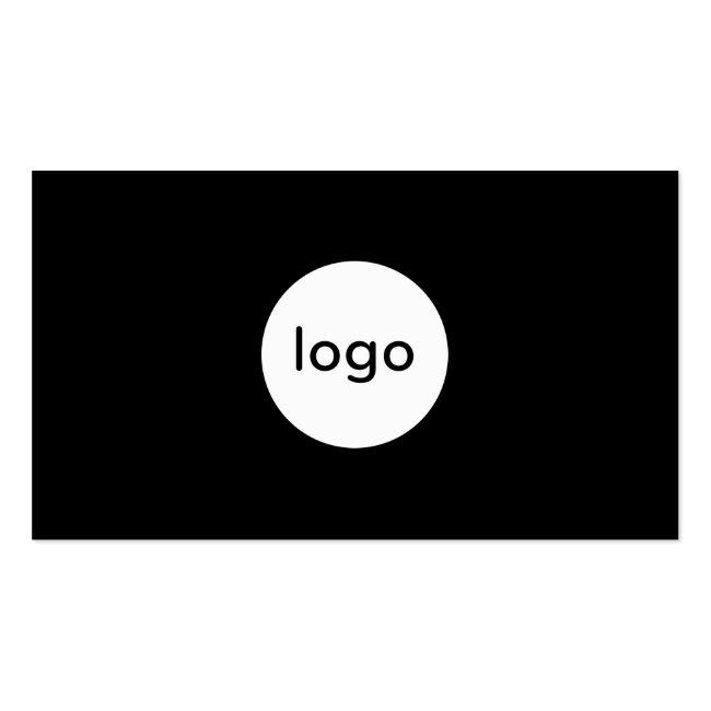 Add Your Custom Logo Circle Professional Black Business Card
