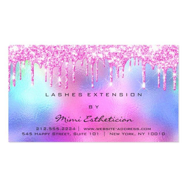 Aftercare Instructions Lash Rose Pink Drips Spark Business Card