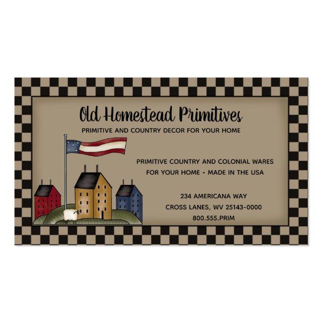 Americana Saltbox Primitive Country Rustic  Business Card