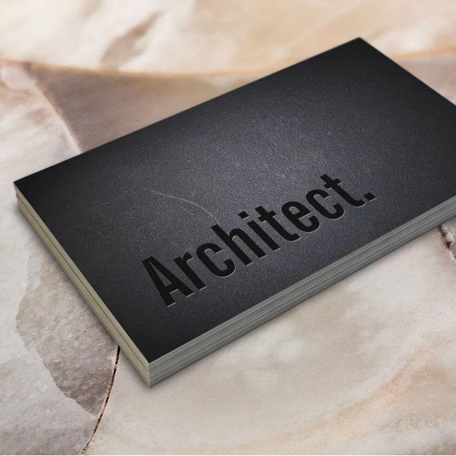 Architect Minimalist Bold Text Elegant Black Business Card