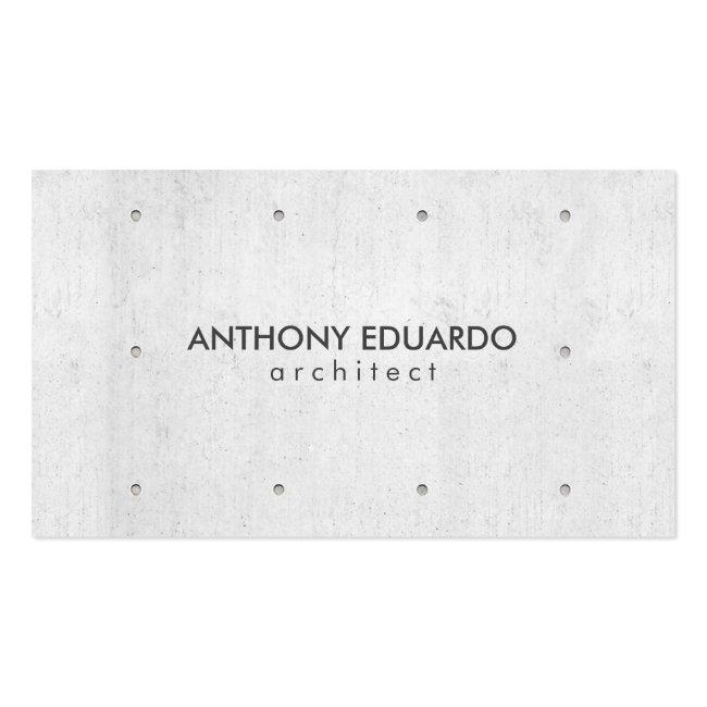Architect Professional Modern Gray Concrete Simple Business Card