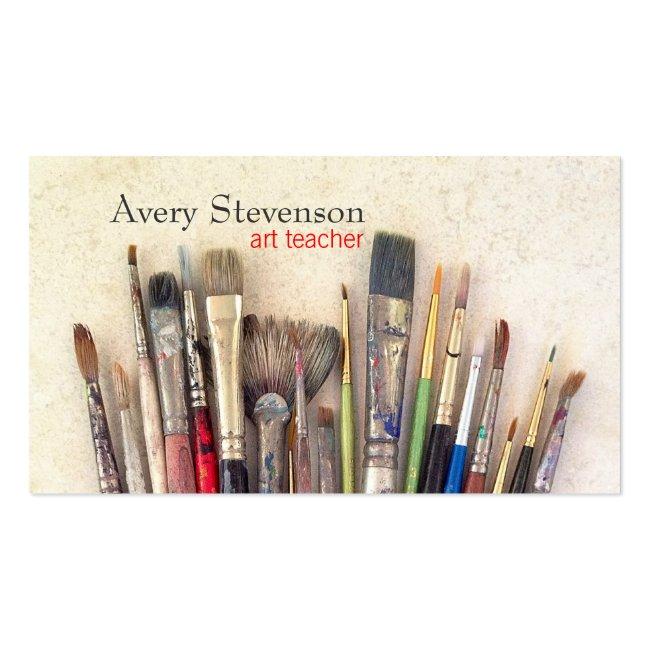 Artist Paint Brushes Painter Art Instruction Business Card