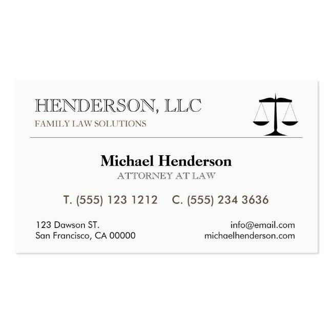 Attorney At Law Black Scale Business Card