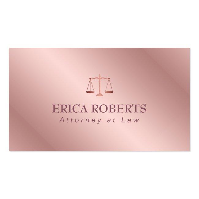 Attorney At Law Elegant Foil Rose Gold Lawyer Business Card