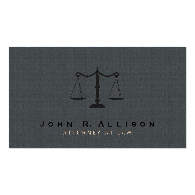 Attorney Justice Scale Gray Texture Background Business Card