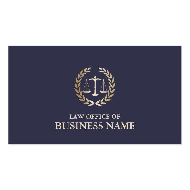 Attorney Lawyer Gold Scale Of Justice Elegant Business Card