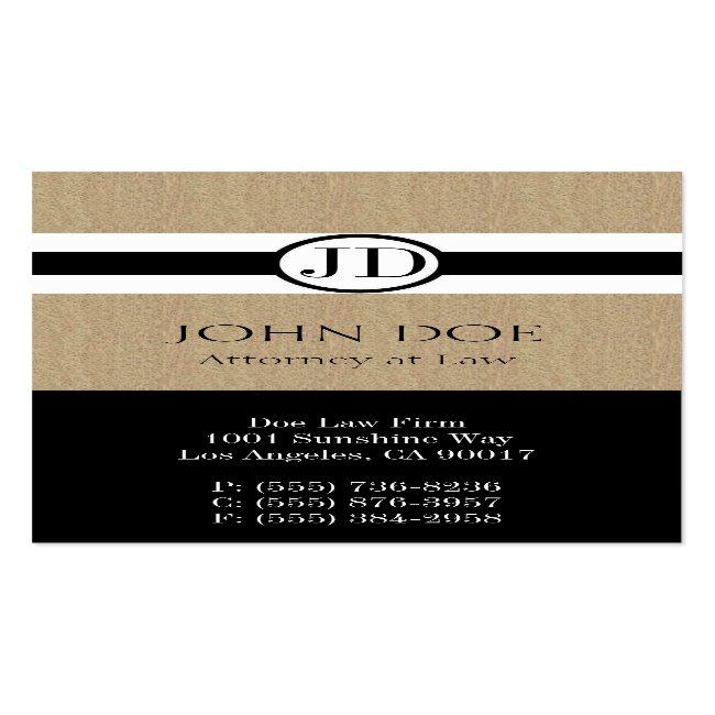 Attorney Lawyer Law Firm Pendant Tan Black Business Card