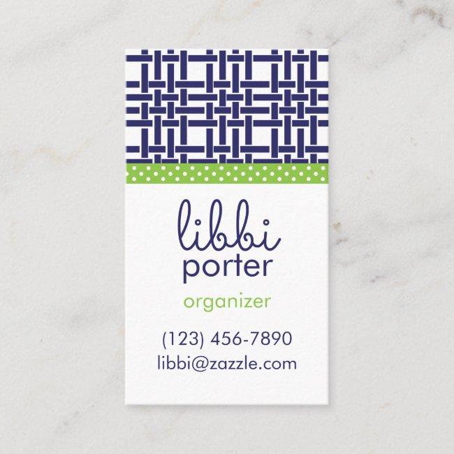 Bamboo & Grosgrain Personalized Business Cards