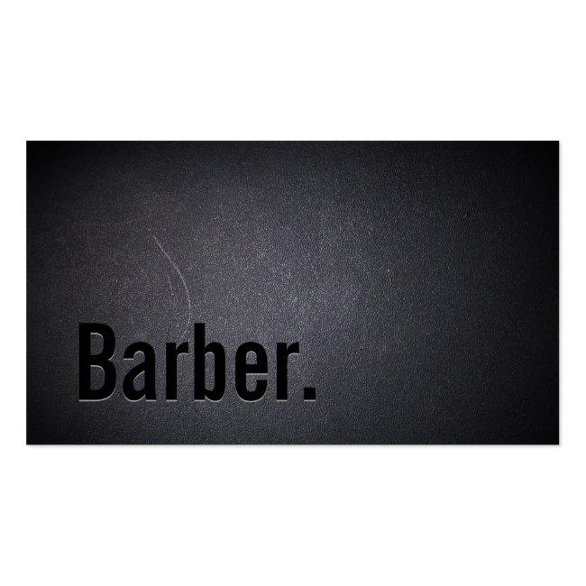 Barber Professional Black Minimalist Business Card