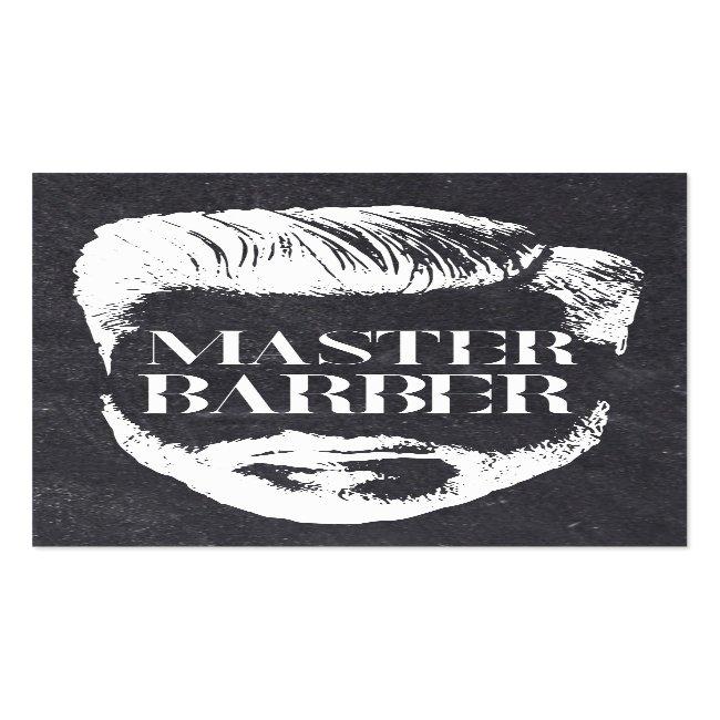 Barbershop Master Barber Vintage Chalkboard Hair Business Card