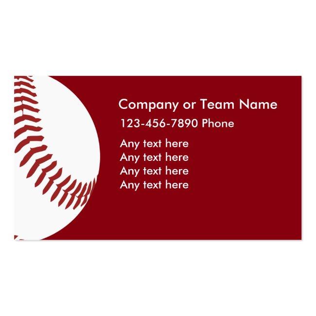 Baseball Theme Business Cards