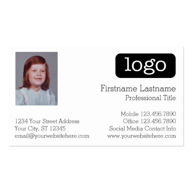 Basic Business Design With Logo And Photo Business Card
