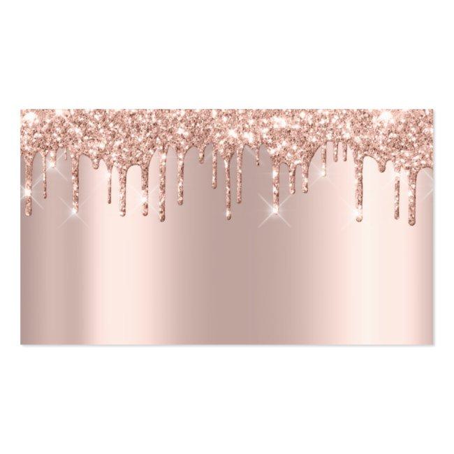 Beauty Studio Spa Lash Rose Gold Drips Spark Business Card
