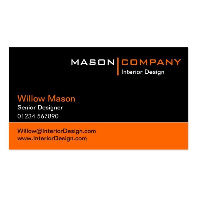 Black And Orange Corporate Business Card