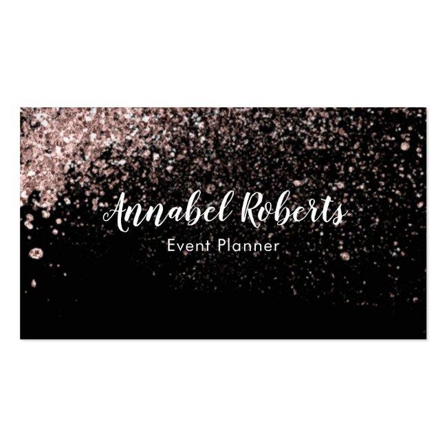 Black And Pink Glitter Business Card