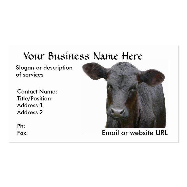 Black Angus Beef Cow Business Card