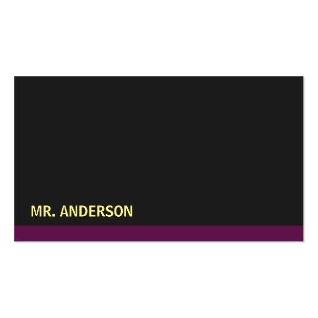 Black Background Magenta Accent Business Card