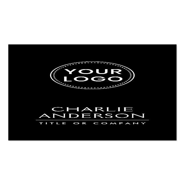 Black Custom Logo Vertical Modern Minimalist Business Card