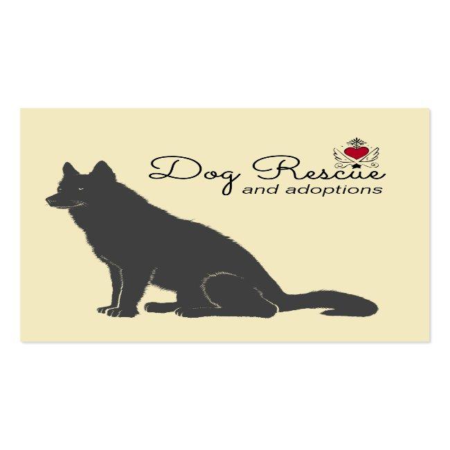 Black Dog Illustration Rescue And Adoptions Square Business Card