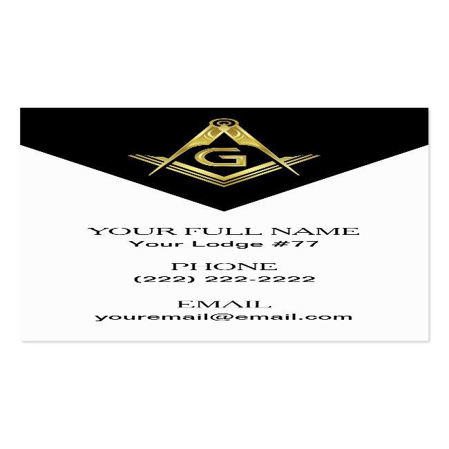 Black Gold Masonic Business Card Templates