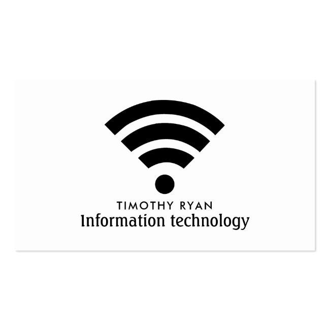 Black Wi-fi Logo, Information Technology, Computer Business Card