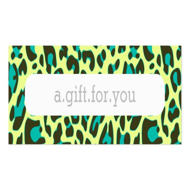Blue Leopard Animal Print Pattern Discount Gift Mini Business Card