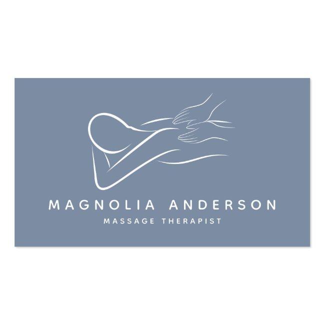 Blue Minimalist Modern | Massage Therapist  Business Card