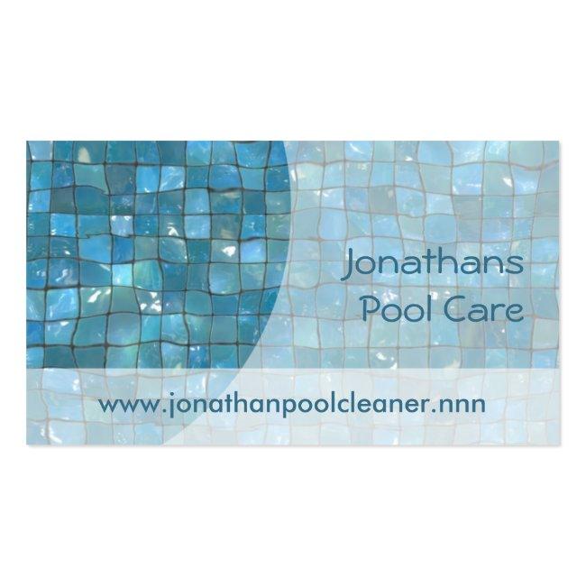 Blue Pool Tiles Under Sparkling Water Business Card