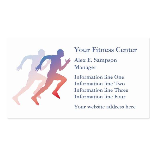 Blue Runner Fitness Business Template Business Card