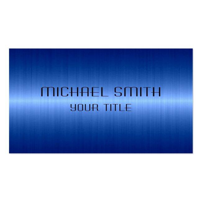 Blue Stainless Steel Metal Business Card