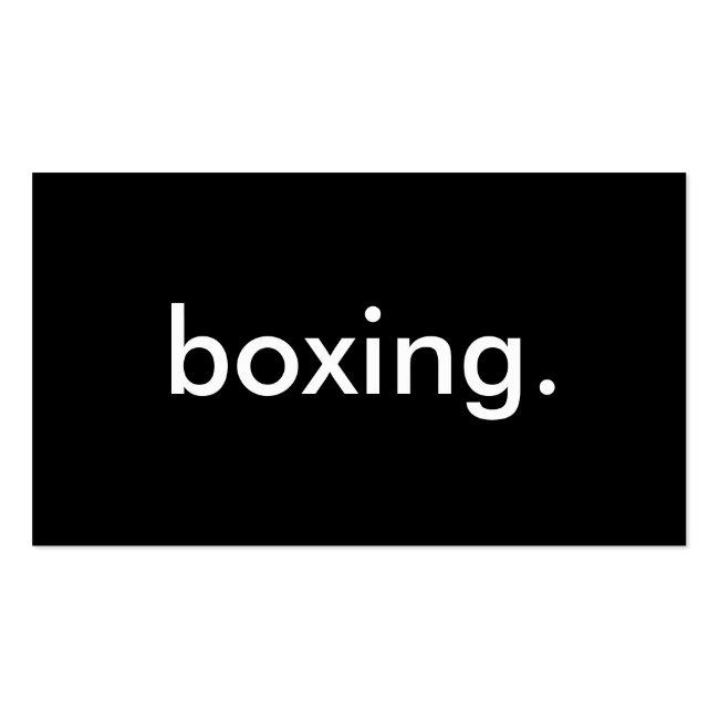 Boxing. Business Card