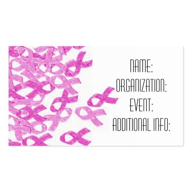 Breast Cancer Pink Velvet Ribbon Business Cards