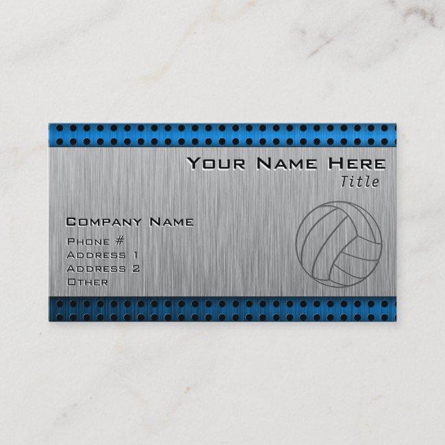 Brushed Metal-look Volleyball Business Card