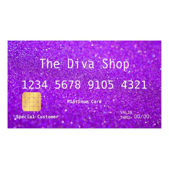 Business Card | Glitter Credit Card Purple