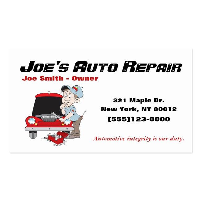 Car Auto Mechanic Repair Motor Service Business Card