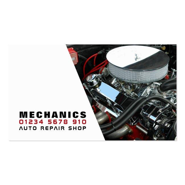 Car Engine, Auto Mechanic & Repairs Business Card