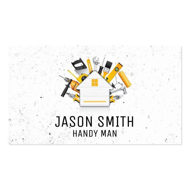 Carpentry Tools And Home Icon Business Card
