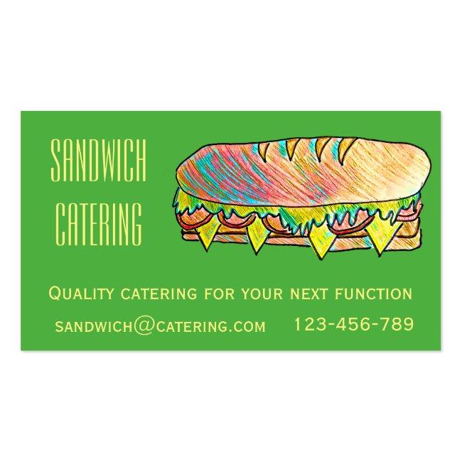Catering Business For Sandwich Lunch Functions Business Card