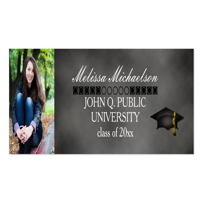 Chalkboard Graduation Class Photo Insert Name Card