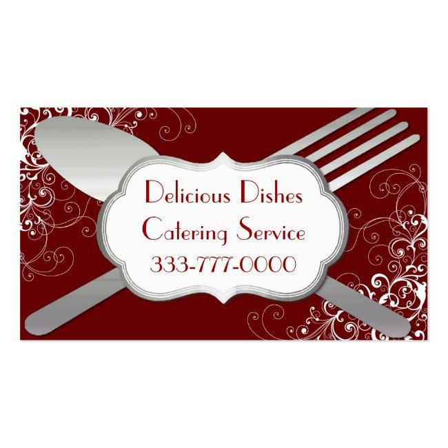Chic Fork & Spoon Food Service Business Card
