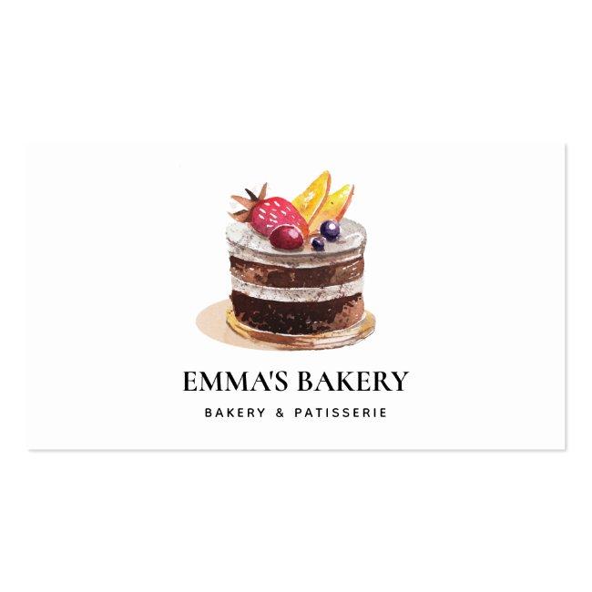 Chic Fruit Floral Cake Patisserie Cupcake Bakery Business Card