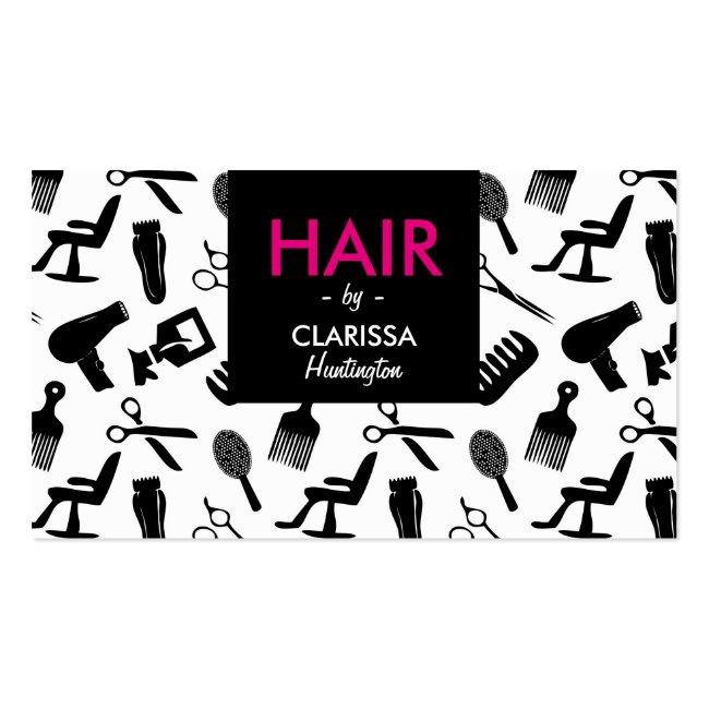 Chic Hair Stylist Business Card