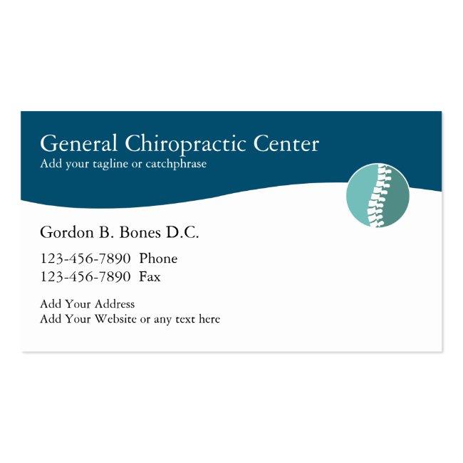 Chiropractor Modern Spinal Emblem Business Cards