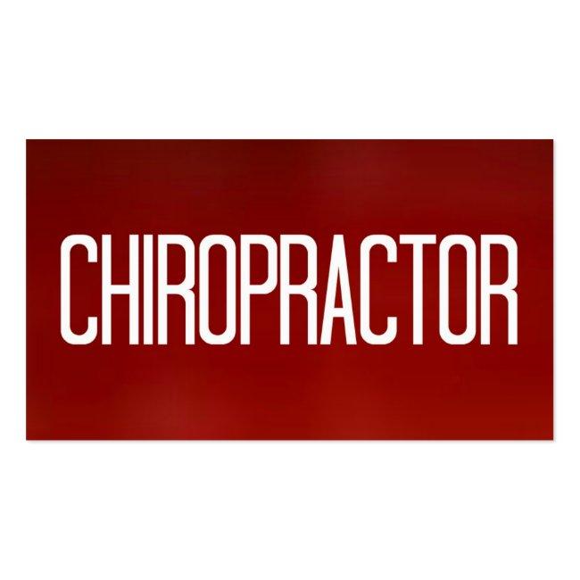 Chiropractor Red Business Card