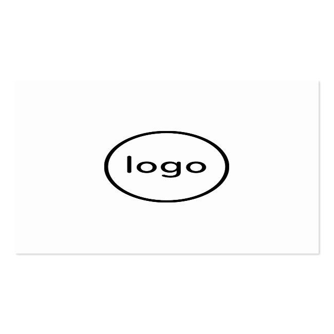 Circle Professional White Add Your Custom Logo Square Business Card
