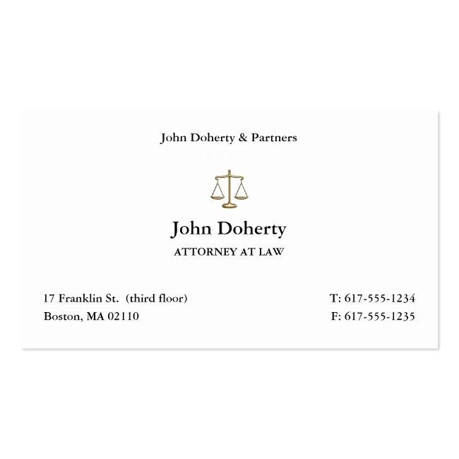 Classy Attorney At Law | Lawyer Business Card